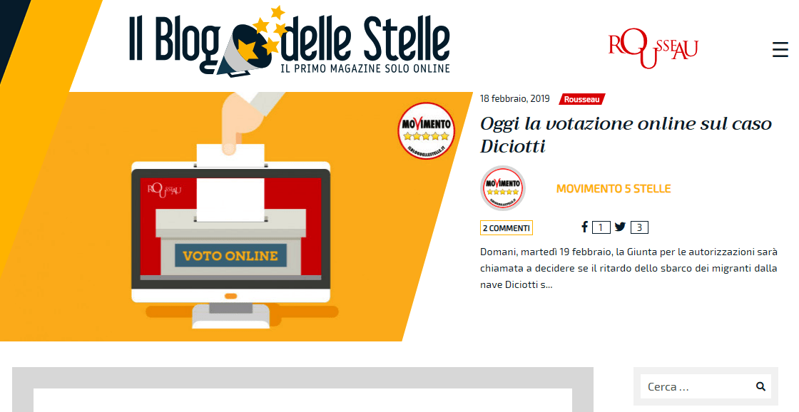 Rousseau M5S Diciotti Democrazia diretta