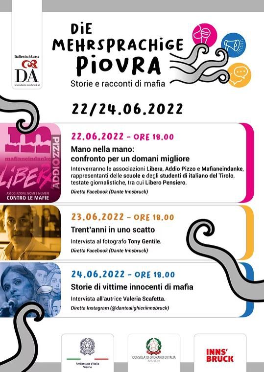 "Die mehrsprachige Piovra. Storie e racconti di mafia". Fonte: Ambasciata d'Italia a Vienna