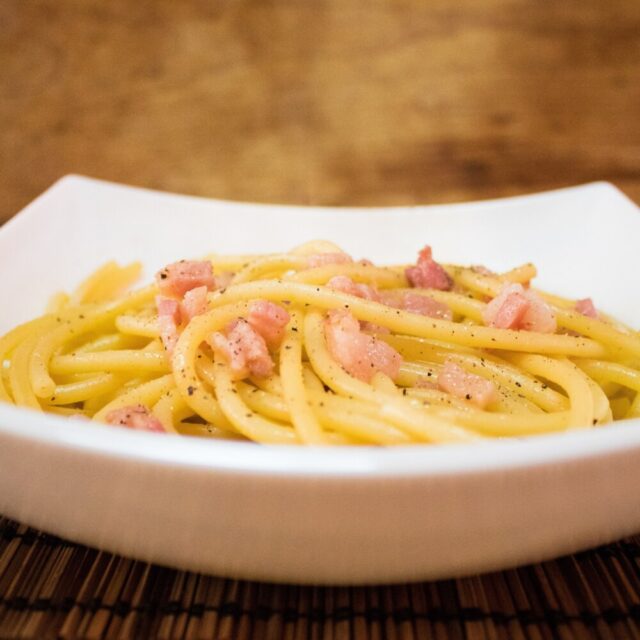 Spaghetti con guanciale