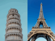 Torre di Pisa e Torre Eiffel