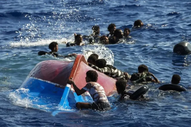 Mediterraneo e migranti. Credits: https://www.hrw.org/