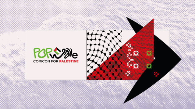 POP-WAVE_1920x1080 Comicon for Palestine